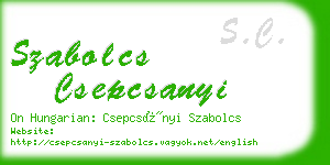 szabolcs csepcsanyi business card